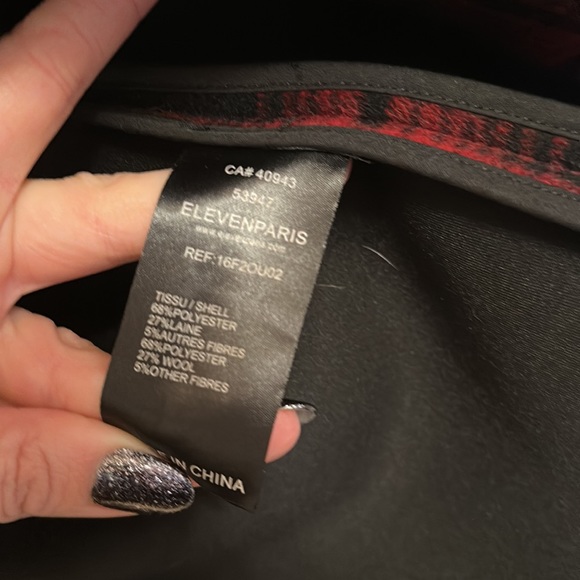 Eleven Paris Red and Black Plaid Coat XS - Picture 4 of 4